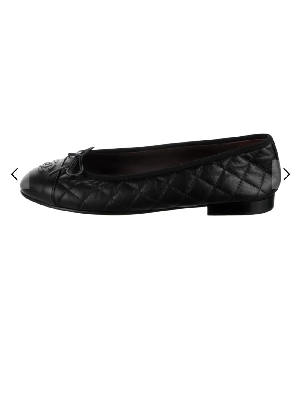 Chanel Black Quilted Calfskin Interlocking CC Ballet Flats Size 40 - Picture 4 of 7
